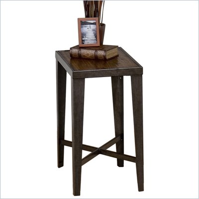 Jofran Glenna Chairside Table in Elm and Black