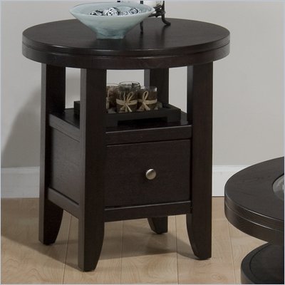 Jofran Marlon Round End Table in Wenge