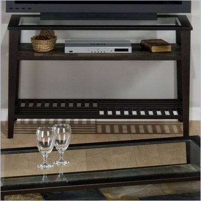 Jofran Sherman Sofa/Media Unit with Tempered Glass in Stone