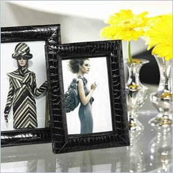 Zodax Modern Chic Faux Patent Leather 4 x 6 Photo Frame