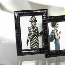 Zodax Modern Chic Faux Patent Leather 5 x 7 Photo Frame