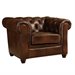 Abbyson Living Arcadian Leather Arm Chair in Brown