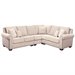 Abbyson Living Bromley Fabric Nailhead Sectional Sofa in Sandstone