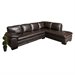 Abbyson Living Tekana 2 Piece Leather Sectional in Dark Brown