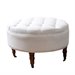 Abbyson Living Clendon Round Tufted Ottoman in White