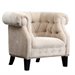 Abbyson Living Camber Fabric Tufted Arm Chair in Ivory