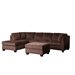 Abbyson Living Derlena Microsuede Sectional Sofa in Dark Truffle
