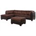 Abbyson Living Channa Micro-suede Sectional Sofa Set in Dark Truffle