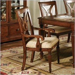 Steve Silver Ridgedale Fabric Dining Arm Chair in Cherry