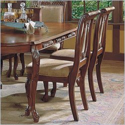 Steve Silver Harmony Fabric Dining Side Chair in Cherry