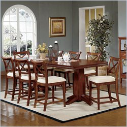 Steve Silver Alyssa 7 Piece Counter Height Dining Set in Warm Cherry