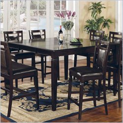Steve Silver Deluca 5-Piece Counter Height Dining Table Set in Dark Merlot