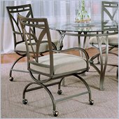 Steve Silver Madrid Fabric Dining Arm Chair with Casters 