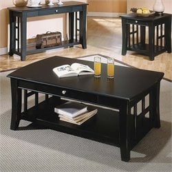 Steve Silver Cassidy Rectangular Wood Top Cocktail Table in Black Best Price