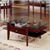 Steve Silver Gayle Cherry Coffee Table with Glass Top