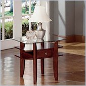 Steve Silver Company Gayle Cherry End Table with Glass Top