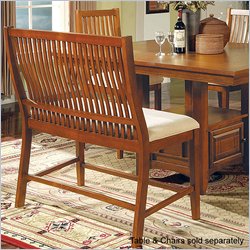 Steve Silver Tulsa Fabric Counter Height Bench in Red Oak Finish