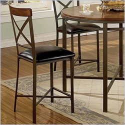 Steve Silver Trisha Box Seat Leather Counter Side Chair in Cherry
