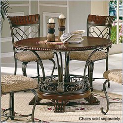 Steve Silver Sumatra 48 Round Casual Dining Table in Cherry Finish