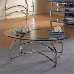 Steve Silver Reno Oval Glass Coffee Table Best Price