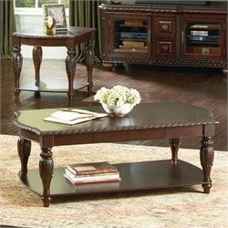 Steve Silver Antoinette Rectangular Wood Coffee Table in Cherry Wood Furniture Living Room Coffee Tables Steve Silver Company 224502