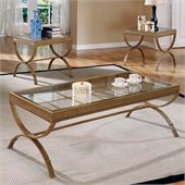Steve Silver Company Emerson Coffee Table and End Table Set Gold Bronze