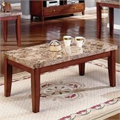 Steve Silver Company Montibello Brown Rectangular Coffee Table with Marble Top