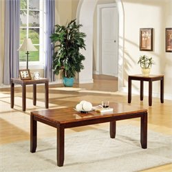 Steve Silver Abaco 3 Piece Cocktail Table and End Table Set in Acacia Finish Best Price
