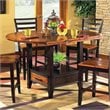 ADD TO YOUR SET: Steve Silver Company Abaco Drop Leaf Counter Height Storage Dining Table in Acacia Finish