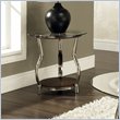 ADD TO YOUR SET: Steve Silver Company Abagail Glass Top End Table in Chrome and Espresso Finish