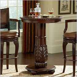 Steve Silver Antoinette Wood Top Round Pub Table in Cherry Finish