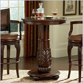 Steve Silver Company Antoinette Wood Top Round Pub Table in Cherry Finish