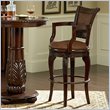 ADD TO YOUR SET: Steve Silver Company Antoinette Bicast Leather Swivel Bar Stool in Cherry Finish