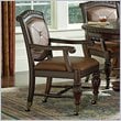ADD TO YOUR SET: Steve Silver Antoinette Bicast Leather Formal Dining Arm Chair in Cherry Finish