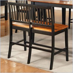Steve Silver Branson Counter Bench in Black/Cherry