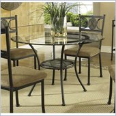 Steve Silver Company Carolyn 45 Inch Round Beveled Glass Top Table