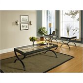 Steve Silver Emerson 3 Piece Coffee Table Set in Black                  