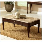 Steve Silver Company Marseille Marble Top Cocktail Table in Poplar