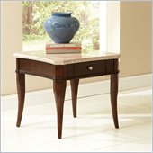 Steve Silver Company Marseille Marble Top End Table in Poplar