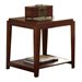 Steve Silver Company Ice End Table with Cracked Glass Insert in Cherry