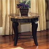 Steve Silver Company Hamlyn Marble Top End Table in Natural Marble