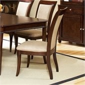 Steve Silver Company Marseille Cream Fabric Dining Side Chair in Dark Cherry