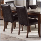 Steve Silver Company Clayton Dark Brown Vinyl Dining Side Chair in Light Cherry