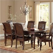 Steve Silver Company Antoinette Leg Dining Table with Leaf in Multi-Step Rich Cherry