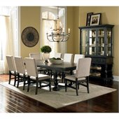Steve Silver Company Leona Rectangular Dining Table with Leaf in Dark Hand Rubbed