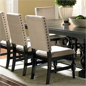 Steve Silver Company Leona Dining Side Chair in Dark Hand Rubbed
