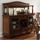 Steve Silver Company Wyndham Wine Storage Server with Hutch in Distressed Tobacco