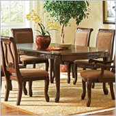 Steve Silver Company Harmony Rectangular Dining Table with Leaf in Dark Oak