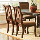 Steve Silver Company Harmony Harpback Dining Side Chair in Dark Oak