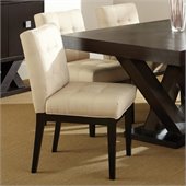 Steve Silver Company Berkley Upholstered Beige Cotton Fabric Dining Chair in Espresso